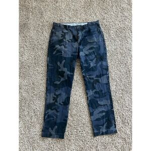 Polo Ralph Lauren Pants Mens 35x32 Blue Camo Stretch Straight Fit Chino Twill